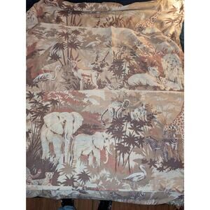 Vintage Lady Pepperell Jungle Safari Flat Full XL Sheet & 2 King Pillowcases